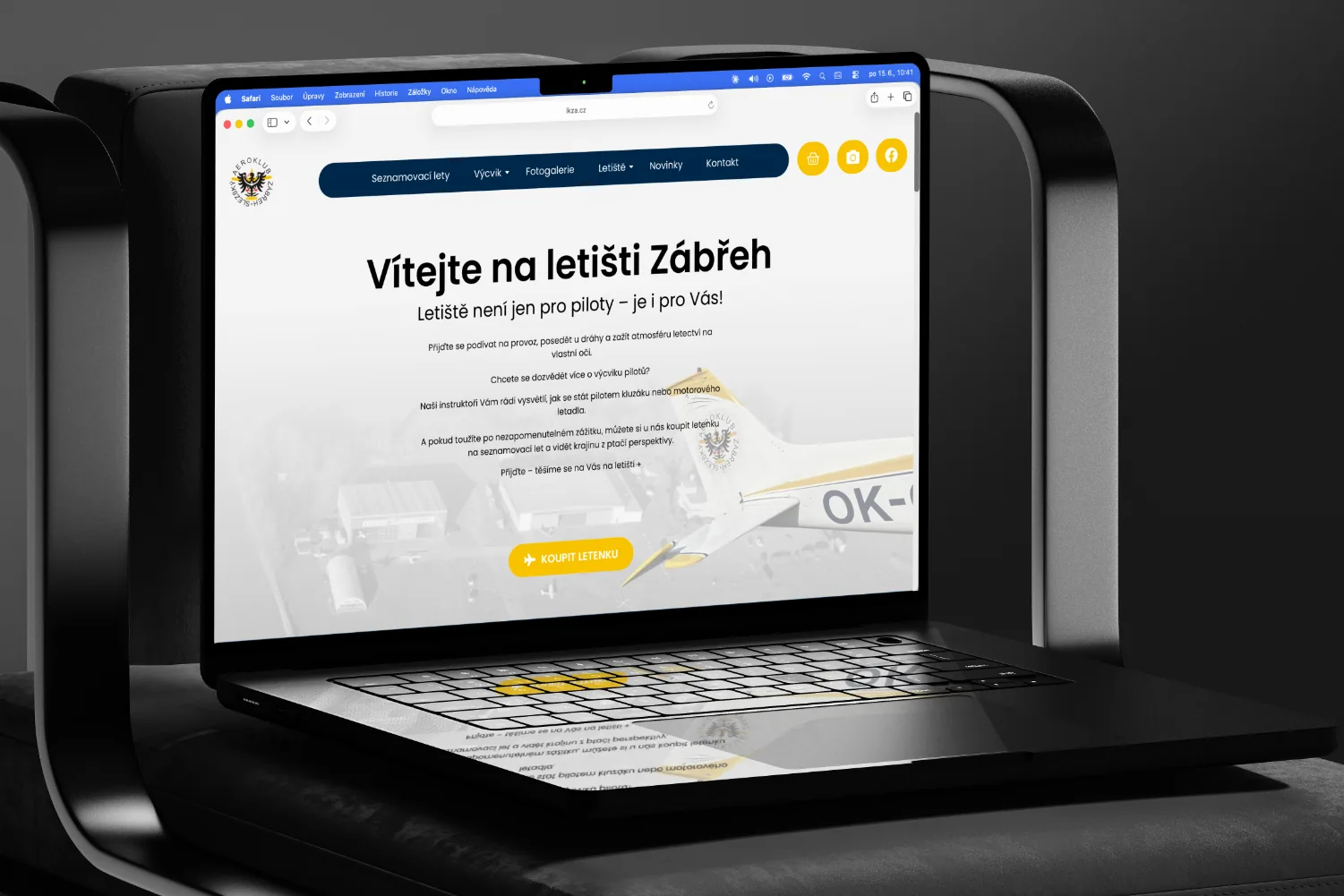 Web a E-Shop pro slezský aeroklub Zábřeh
